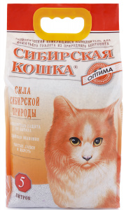 Наполнитель для кошачьего туалета Сибирская Кошка Оптима Комкующийся 5л