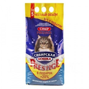 Наполнитель Сибирская Кошка Суперкомкующийся PRESTIGE 10л