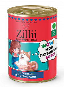 ZILLII конс д/собак Ягненок/потрошки 350г