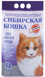Наполнитель Сибирская Кошка Прима Комкующийся 5л