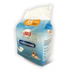 Cliny Подгузники д/собак/кошек 2-4кг XS 11шт.