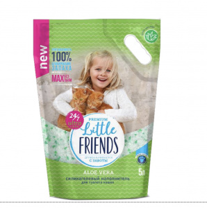 Наполнитель для кошачьего туалета Little Friends силикагель 5л Алоэ Вера