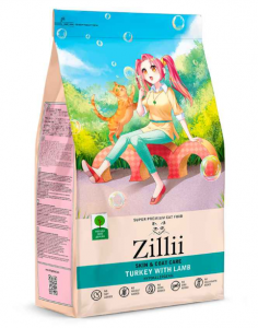 Сухой гипоаллергенный корм ZILLII Indoor для кошек живущих в помещении с индейкой и ягненком 2кг