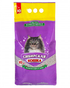 Наполнитель для кошачьего туалета Сибирская кошка Экстра комкующийся 10кг