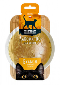 Лакомство д/кошек Бульон с дом.курочкой 55г
