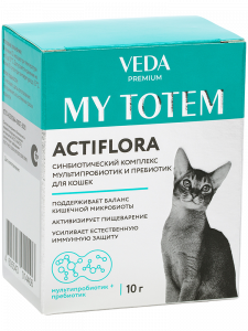 Май Тотем Актифлора синбиотич.комплекс д/кошек коробка 10шт