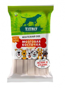 Лакомство д/собак Жевательный снек д/мелк/средн пород мозговая косточка 220г
