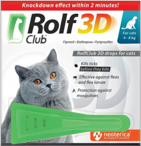Капли инсект. Рольф клуб 3D д/кошек более 4кг         