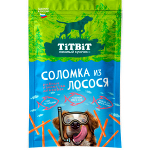 Лакомство д/собак Соломка из лосося 80г