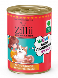 ZILLII конс д/собак Говядина/потрошки 350г