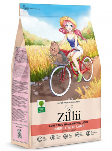 Сухой гипоаллергенный корм ZILLII для взрослых собак мелких пород индейка с ягненком 800 г