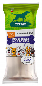 Лакомство д/собак Жевательный снек д/макси пород мозговая косточка 250г 