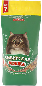 Наполнитель для кошачьего туалета Сибирская кошка Лесной супервпитывающий гигиенический наполнитель 
