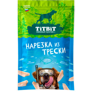 Лакомство д/собак Нарезка из трески 80г