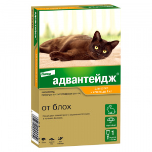 Капли инсект. Адвантейдж 40К д/кошек до 4кг уп.1пип