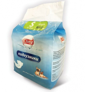 Cliny Подгузники д/собак/кошек 3-6кг S 10шт.