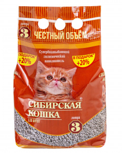 Наполнитель для кошачьего туалета  Сибирская кошка для котят впитывающий 3л