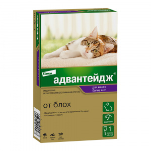 Капли инсект. Адвантейдж 80К д/кошек уп.1пип